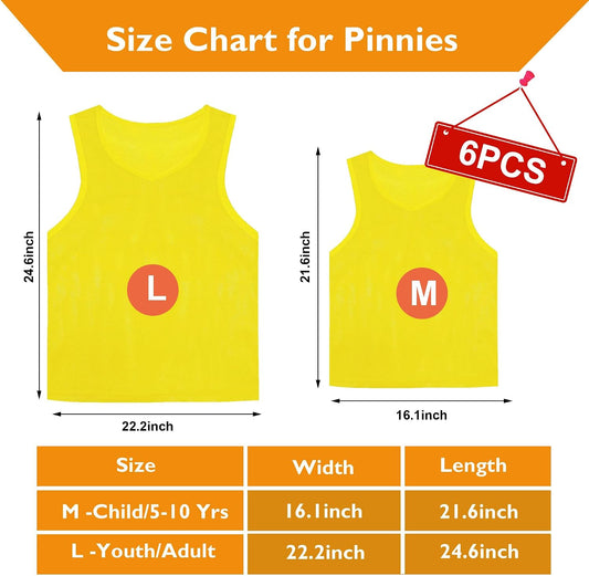 Pinnies Set of 6,Mesh Practice Jersey Scrimmage Vest Team Football Soccer Training Bibs for Sports Adult Child Youth