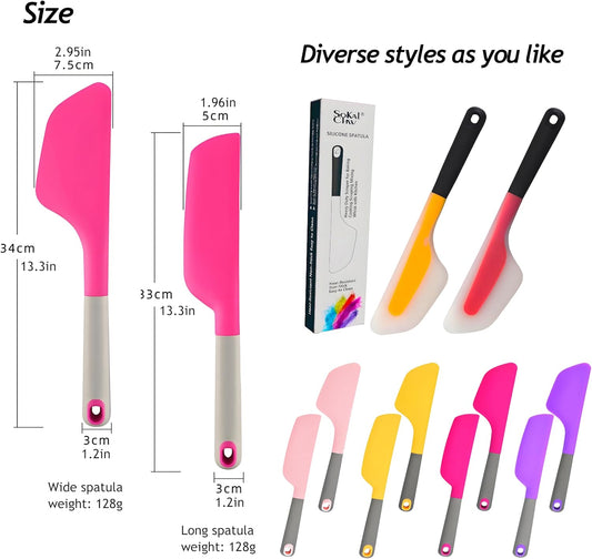 13 in Large Silicone Spatula Heavy Duty Scraper for Baking, Cooking, Scraping, Mixing, Whisk with Kitchen(Yellow, Wide)