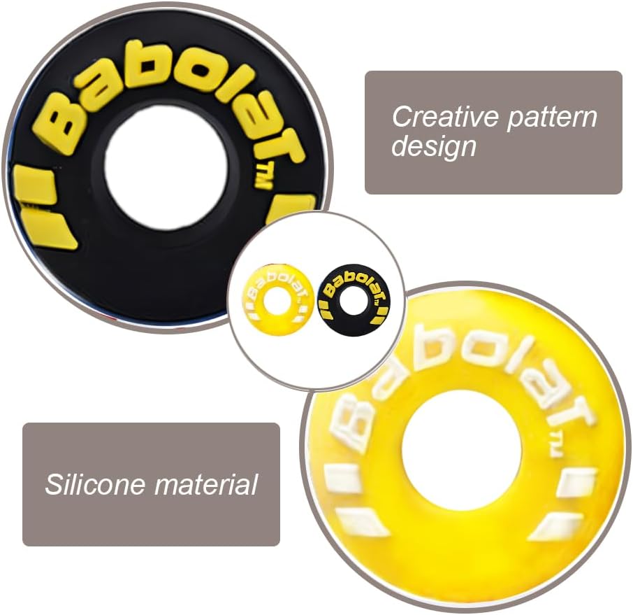 4 Piece Rubber Tire Shape Vibration Dampener Perdurable Tennis Racket Shock Absorber Soft Tennis Accessory Great for Tennis Players