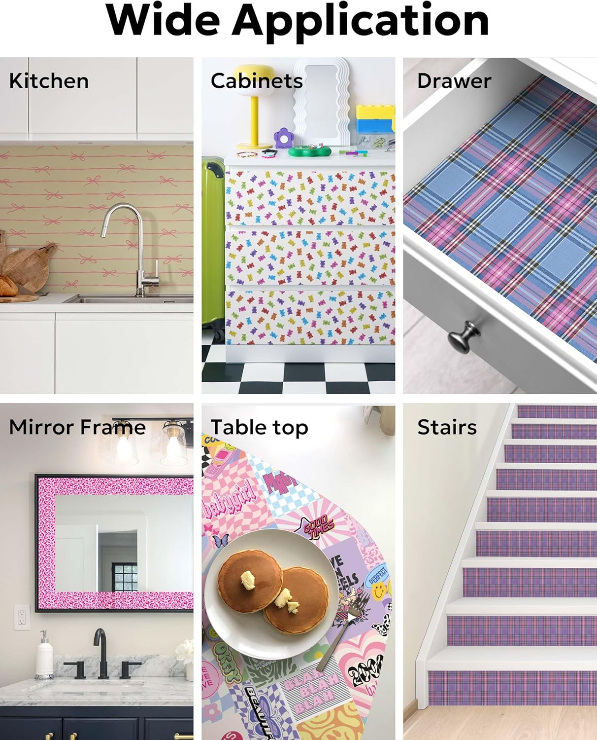 Pink Yellow Striped Peel and Stick Wallpaper Kawaii Cute Decor 9in×19.7ft | Removable Contact Paper for Walls, Cabinets, Renter Friendly, Ribbon, Dorm Decor, Made in Japan, EASYWALLTAPE EWP27