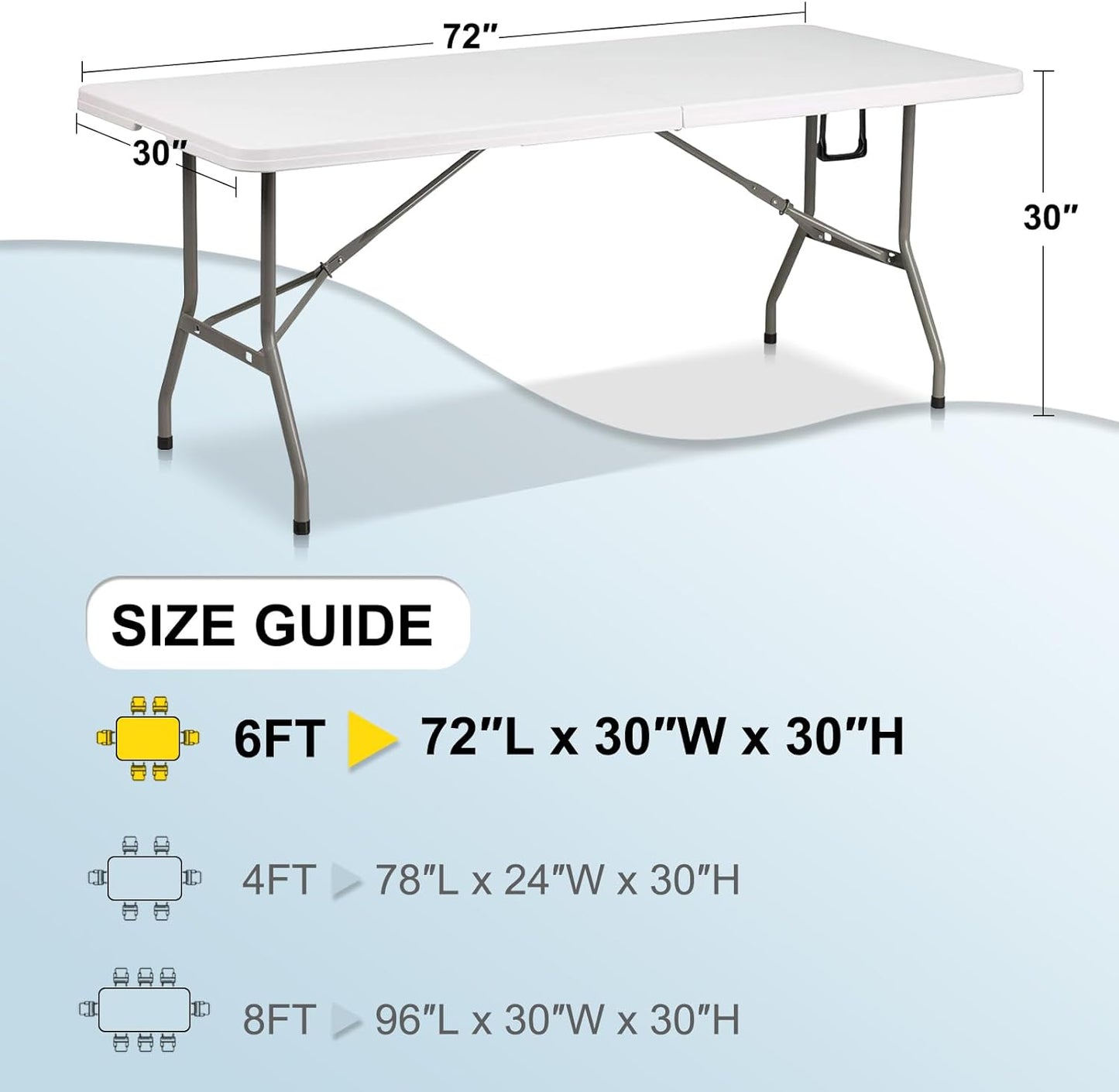 6 ft Spandex Table Cover Open Back Fitted Tablecloth Stretch Washable Tablecover Table Topper for Rectangle Tables Yellow