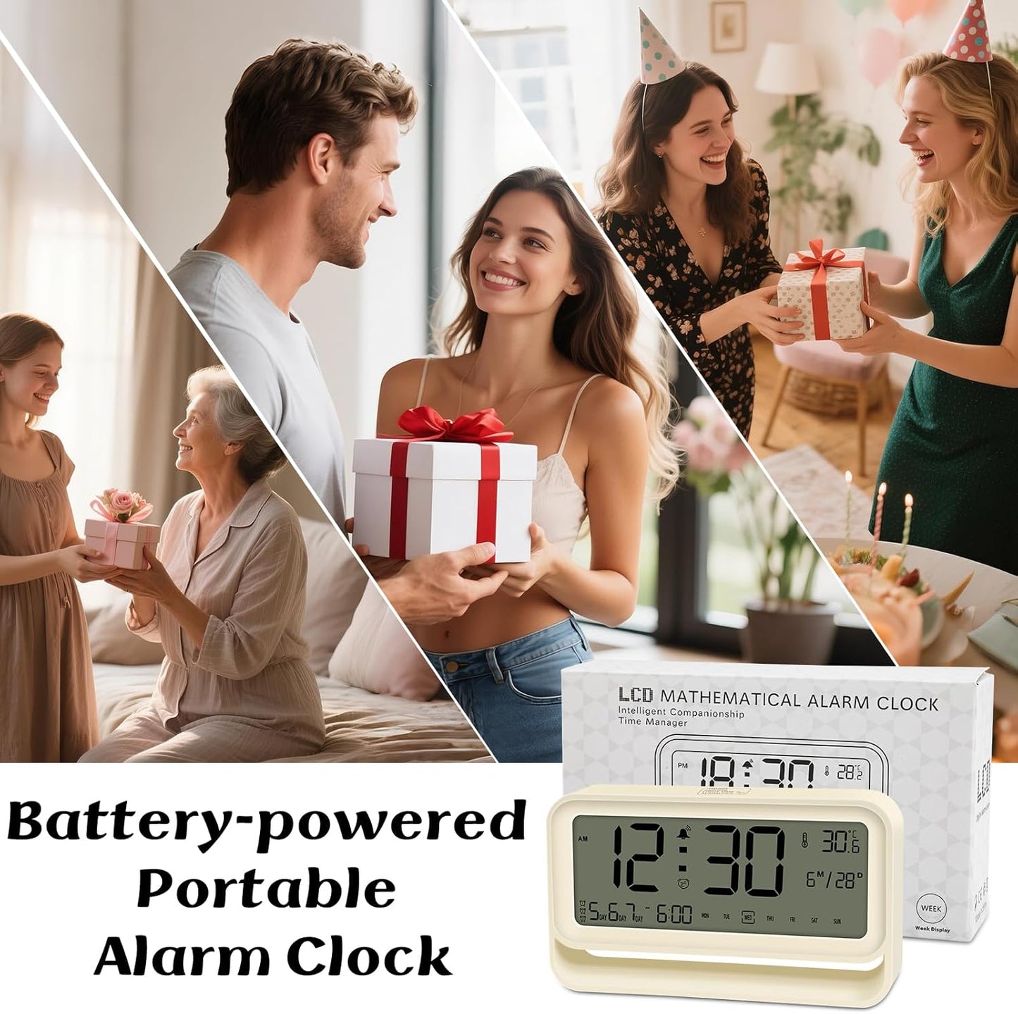 Digital Alarm Clocks Bedside, Digital Clock with 7,09" Large LED Display for Bedrooms, 3 Level Brightness, Night Light, Snooze, USB Port, Backup Battery Desk Clock