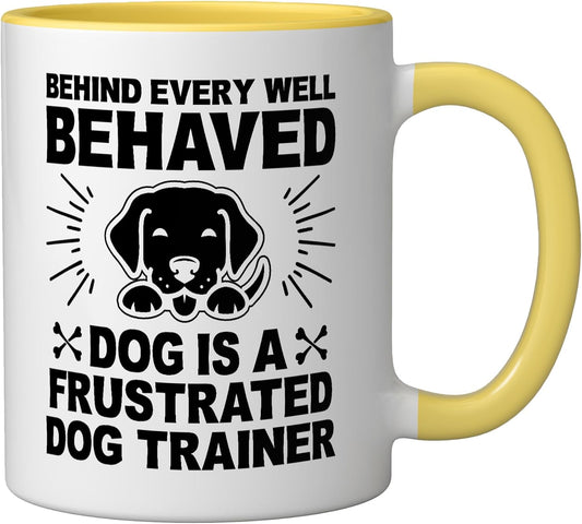 Dog Trainer Dog Training Training Dogs Pet Care Professional Ceramic Mug, Yellow/White, 11oz