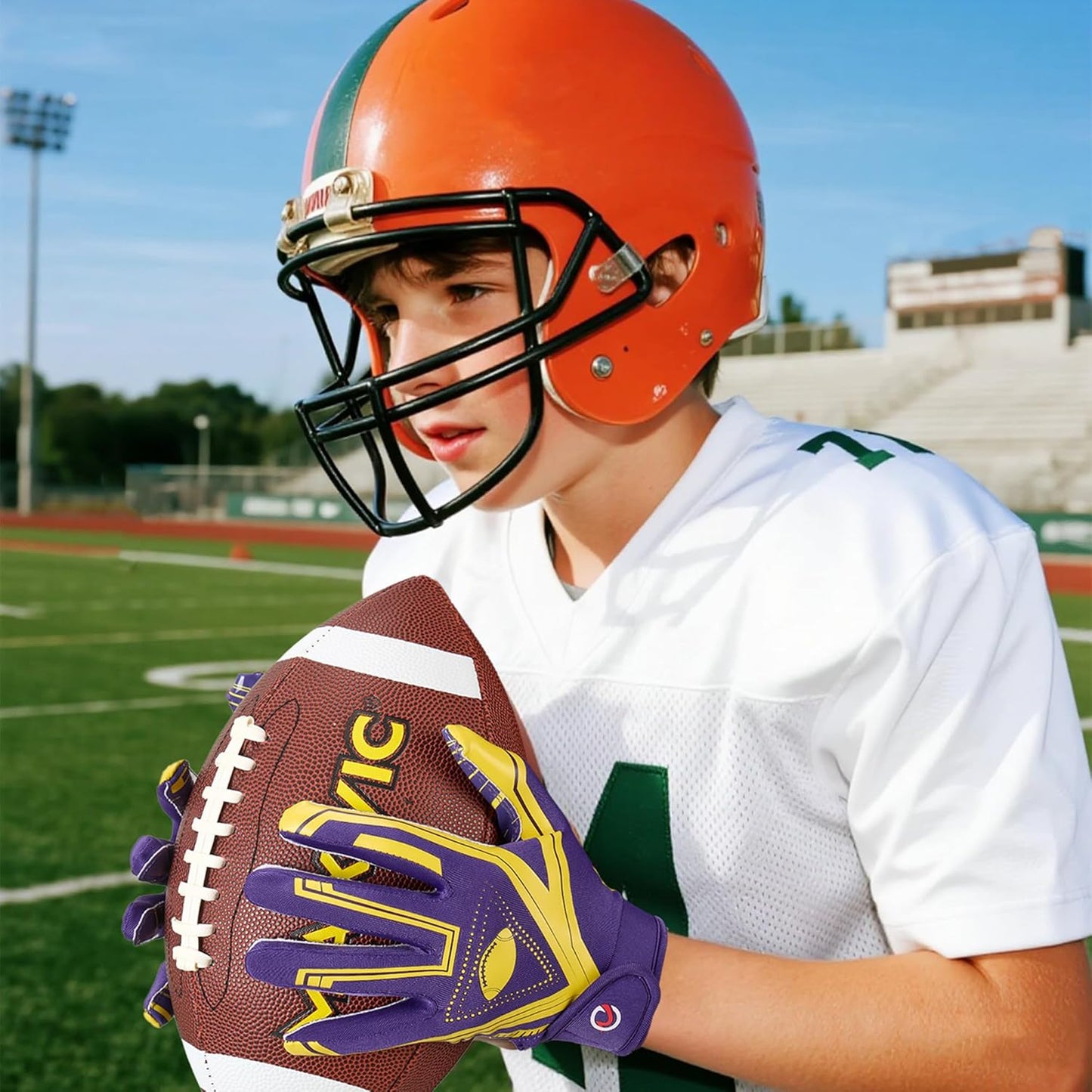 Youth Football Gloves Ultra-Sticky Receiver Gloves for Kids, for Boys/Girls