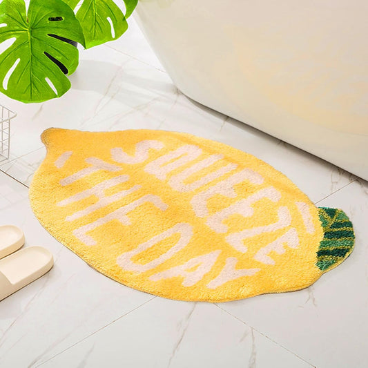 Lemon Bathroom Rug Mat Soft Absorbent Microfiber Rugs 31"Γ19" Non-Slip Shaggy Bath Carpet Machine Wash Dry, Bath Mats for Bathroom Floor, Tub and Shower