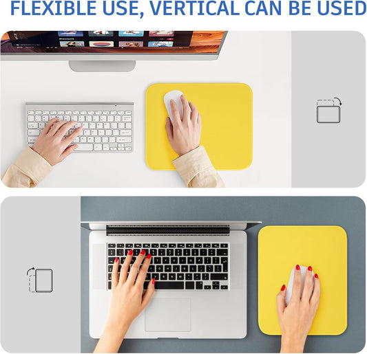 Yellow Mouse Pad, 10.2 x 8.2 inches, Non-Slip Waterproof Rubber