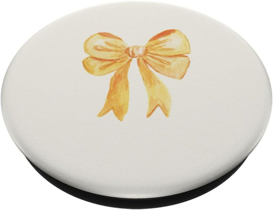 Coquette Aesthetic Yellow Bow Girly PopSockets Standard PopGrip