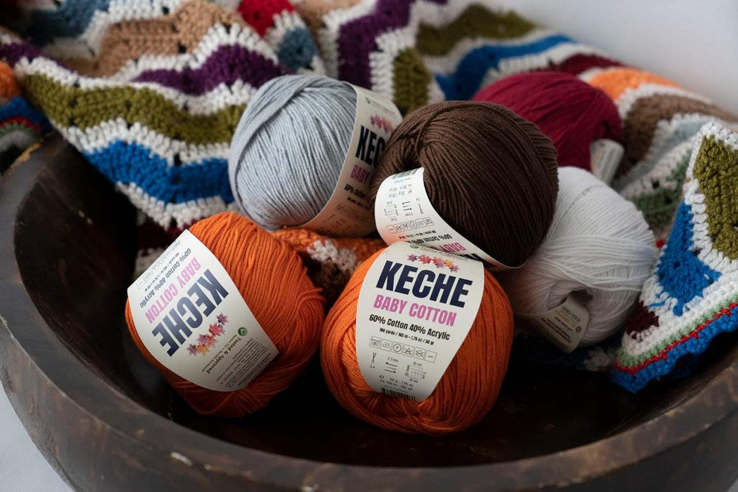 Baby Cotton, 60% Cotton 40% Acrylic Yarn, Soft Cotton Yarn for Crochet and Knitting, Amigurumi Yarn 1 Skein/Ball 1.76 Oz (50g) / 180 Yrds (165m) - Yellow