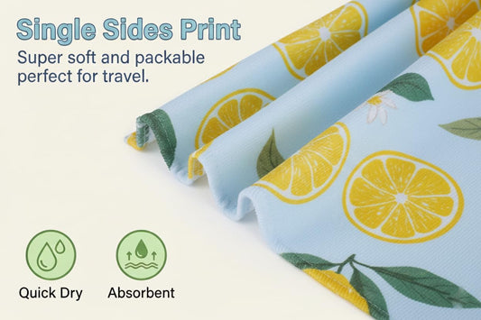 Blue Lemon Beach Towels, 30 x 60 Oversized Absorbent Thin Soft Blanket Towel, Lightweight Quick Dry and Sand Free Bath Pool Towel as Gifts for Kids Adults