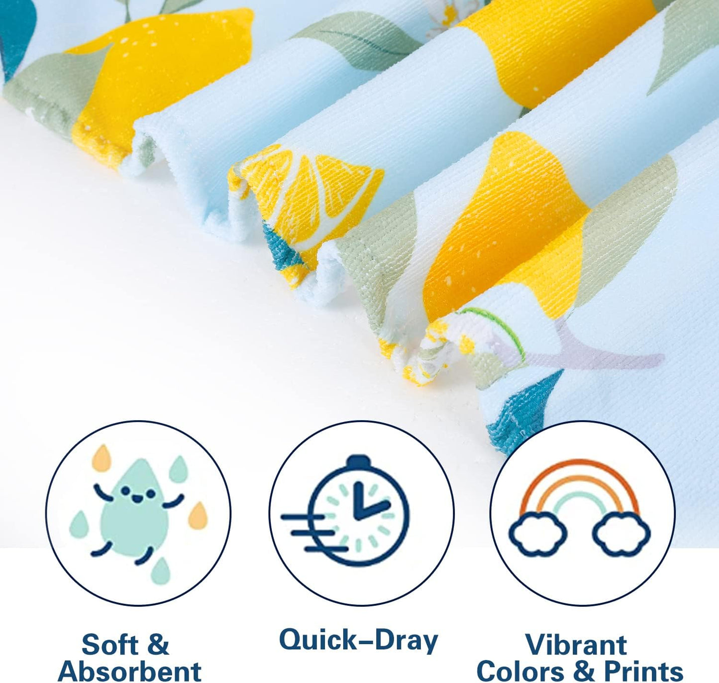 Blue Lemon Beach Towels, 30 x 60 Oversized Absorbent Thin Soft Blanket Towel, Lightweight Quick Dry and Sand Free Bath Pool Towel as Gifts for Kids Adults
