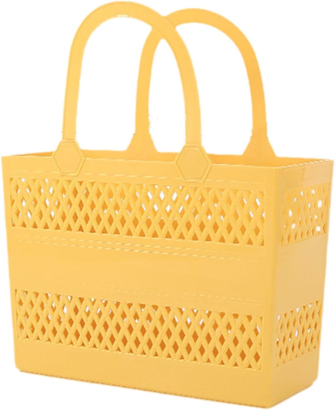 Shower Caddy Basket Shower Organizer with Handles Multipurpose Portable Box Shower Caddy Tote for Beach Handbag Pantry Gym, Yellow