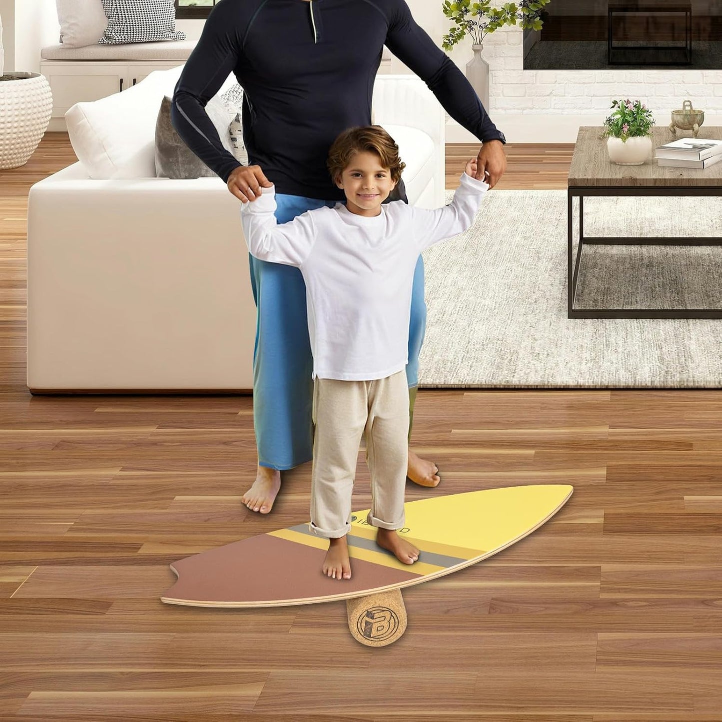 Balance Board w/Rollers – 10-Layer Wood Wobble Board for Core Strength | Non-Slip Yoga, Surf, Skate & Home Training Board with Premium Rollers Build Balance Fitness&Coordination for All Skill Levels