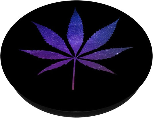 Purple Galaxy Space Cannabis Gifts Marijuana Leaf Weed PopSockets Adhesive PopGrip