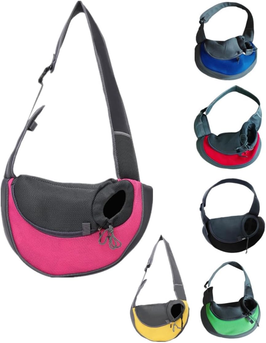 Pet Carriers for Small Dogs Small Cat Sling Carrier Breathable Mesh Dog Sling Bag Adjustable Strap Hand Free Puppy for Outdoor Traveling Dog Carriers for Small Dogs Pet Carrier Backpack Yellow 45*28CM