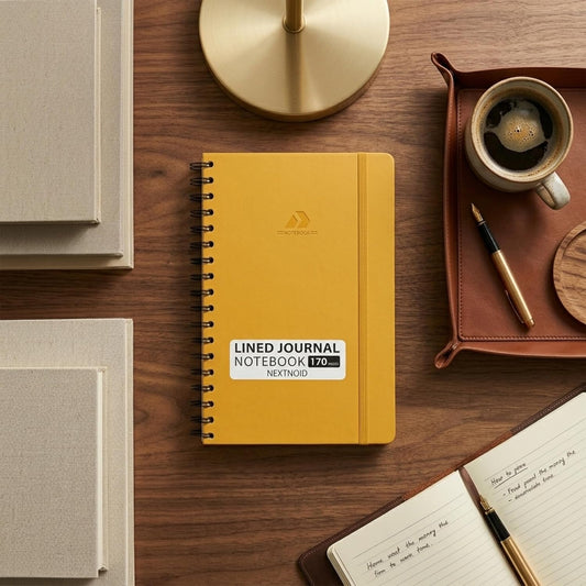 Lined Spiral Notebook Journal For Women & Men - A5(5.8" x 8.3") 170 Pages, Hardcover Notebooks for Work & Note Taking, College Ruled Journals for Writing - Yellow
