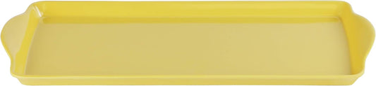 Melamine Plastic Tidbit Tray, BPA-Free, Food Safe, Multipurpose Platter Serving Tray, Bathroom/Table Organizer, Lemon