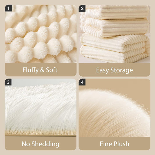 Dog Emotional Support Blanket Yellow, Soft and Comfortable Dog Blanket Made of Faux Rabbit Fur, Machine Washable Pet Carpet for Sofa, Kennel,Couch,Bed or Crate (A)