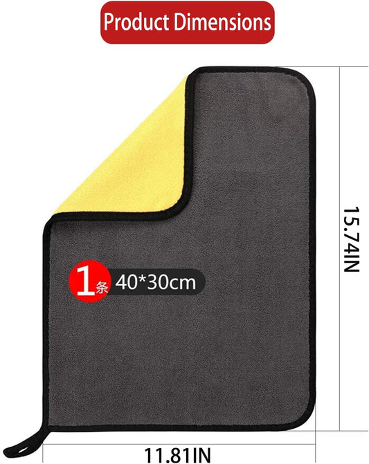 Cleaning Cloths, Ultra-Soft & Highly Absorbent Dual-Tone Towels, Kitchen Glass & Car Detailing, Durable Home Essentials and Cleaning Supplies (Yellow/Grey)