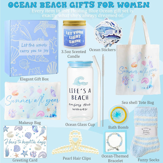 10Pcs Sunshine Gift for Women - Unique Care Package with Sunflower Gifts, Friendship Box of Sunshine for Mom Sister Wife, Get Well Soon & Birthday Present, Self Care Basket for Women Recovery
