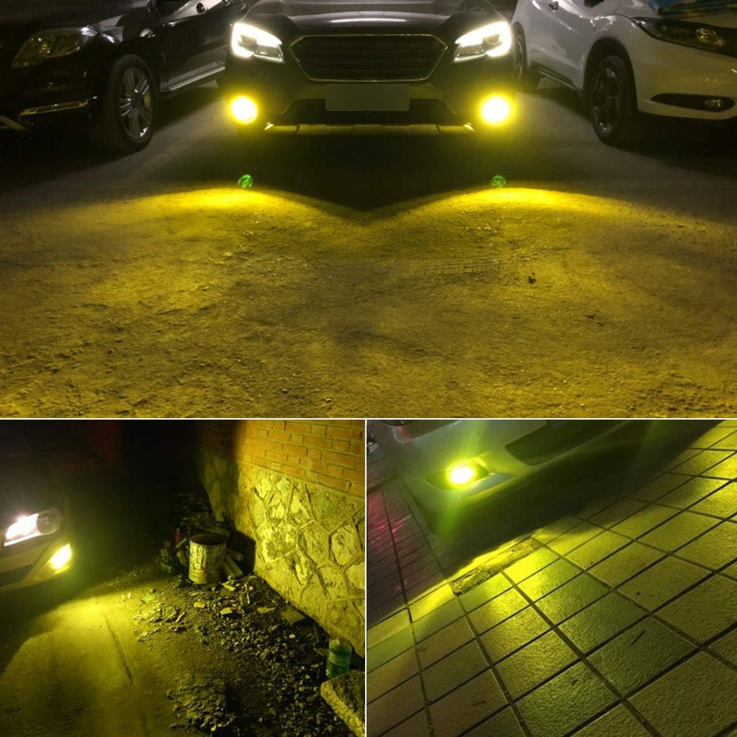 PSX24W 2504 LED Yellow Fog Light Bulbs 3800 Lumens Super Bright CSP 12276 Replacement for Car Truck Foglight Lamps, 3000K Golden Yellow