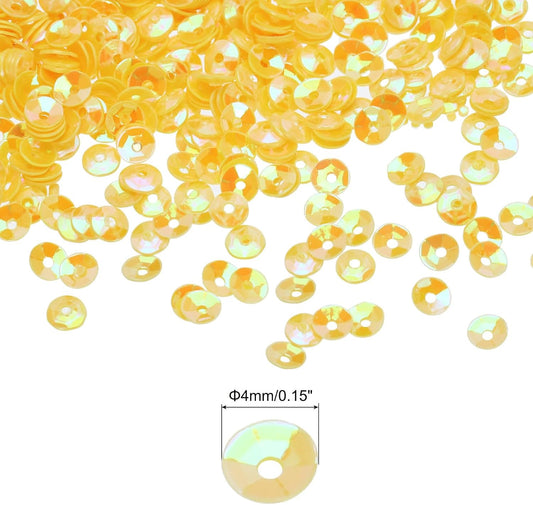 Glitter Sequins 3000Pcs - 4MM Cup Embroidery Sequins for Jewelry Making Crafts Sewing, Yellow