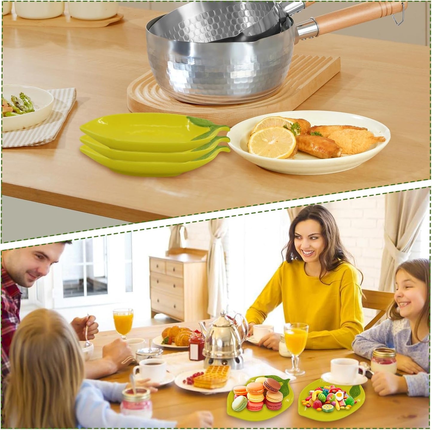 2 Pcs Spoon Rest, Spoon Rest for Stove Top, Ceramic Spoon Rack for Kitchen Countertop, Suitable for Cooking Housewarming Wedding Gift (Yellow Lemon)
