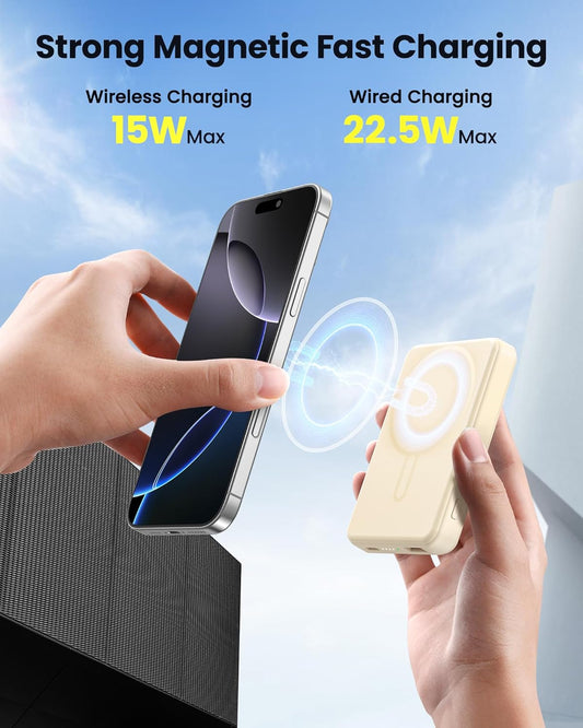 for Magsafe Battery Pack 12000mAh Magnetic Portable Charger Power Bank | PD 22.5W Fast Charging, USB C in&Out Wireless Battery Pack Phone Charger for iPhone 16/15/14/13/12 All Series