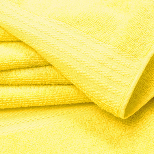Ultra Soft 8-Piece Towel Set - 100% Pure Ringspun Cotton, Contains 2 Oversized Bath Towels 27x54, 2 Hand Towels 16x28, 4 Wash Cloths 13x13 - Ideal for Everyday use, Hotel & Spa - Yellow
