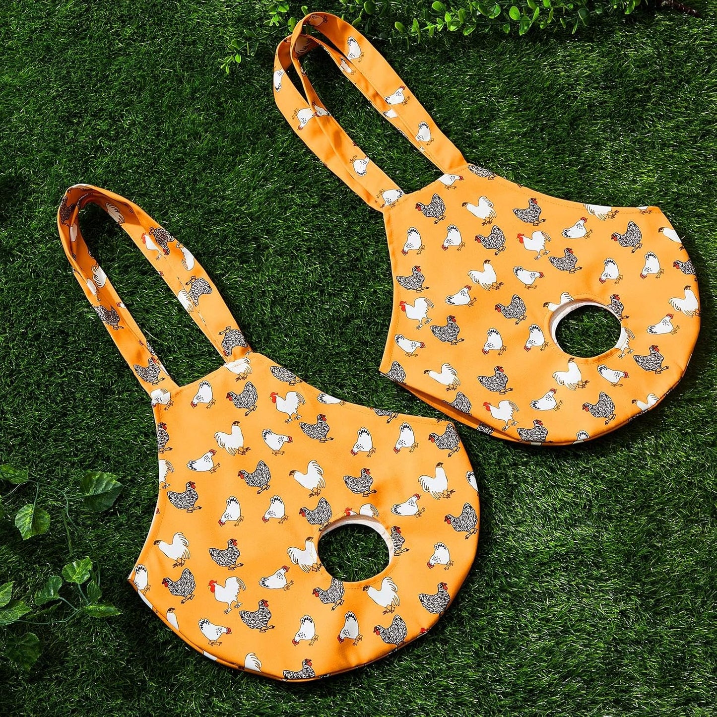2 Pack Chicken Holder Bag, Chicken Carrier Sling Catching Hand Bag Hen Sling with Handle Farm Supplies for Hen Rooster Transport Traveling Hiking Driving(Yellow,13.5 x 13.5 Inch)