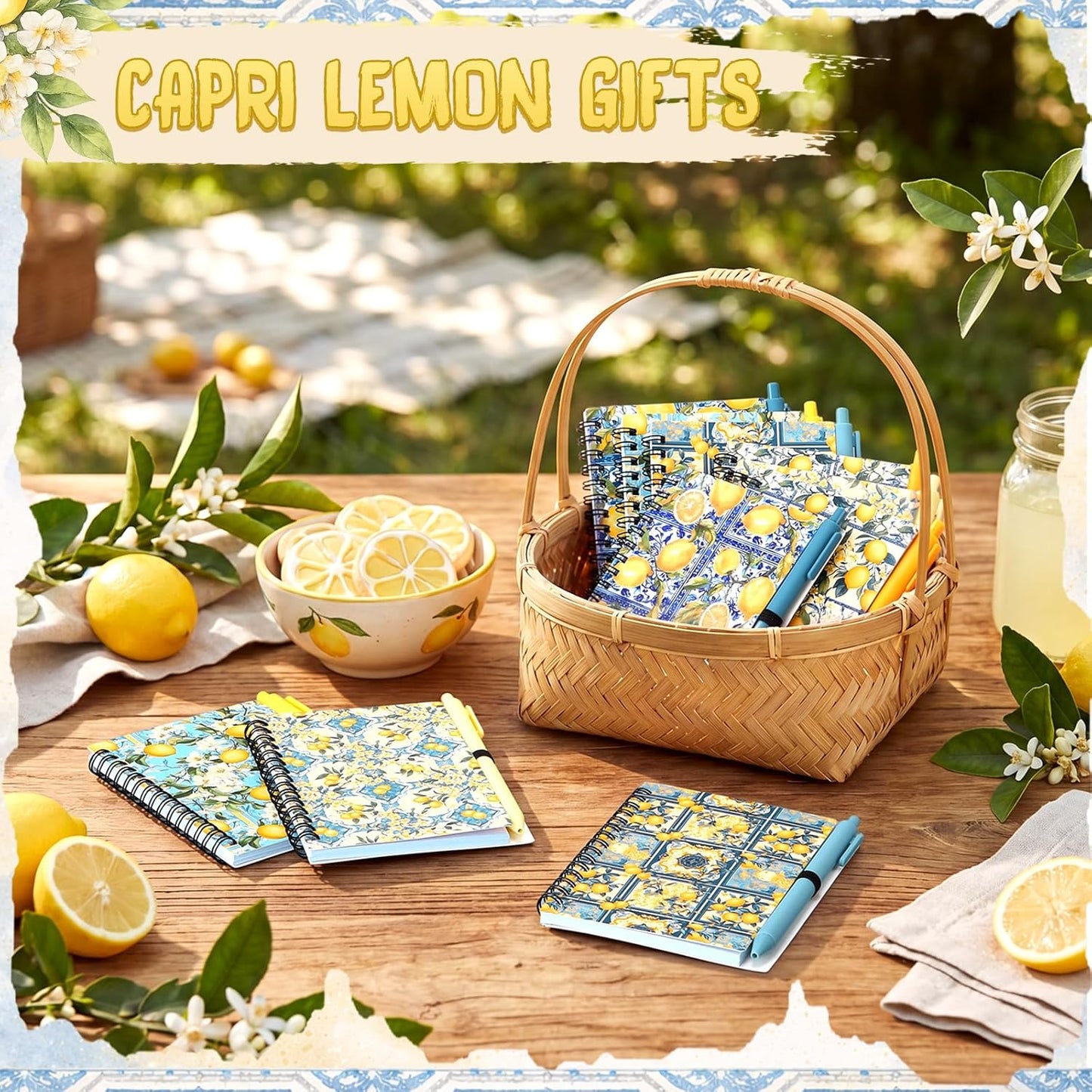 10 Set Lemon Journals with Pen Lemon Party Favors Include Spiral Notebooks and Ballpoint Pens Portable Notepads for Office Back to School Fruit Lover Gifts Birthday Party Supplies