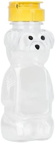 8 Oz Plastic Bear Honey Bottle Jars, Empty Honey Squeeze Bottle with Flip-top Lid for Storing and Dispensing, Yellow Flap Caps for Storing and Dispensing, Food Dispensers, Food Storage 1 piece