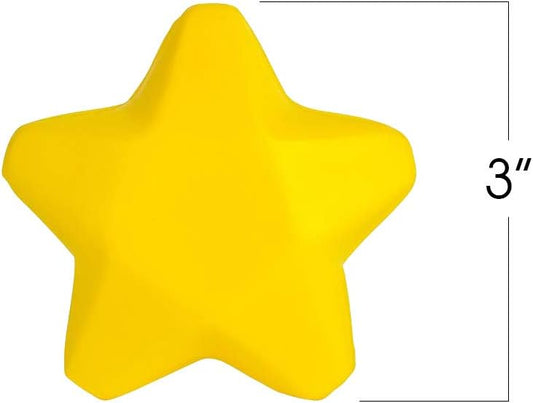 12 Pack Yellow Star Stress Balls, 3 Inch Squishy Party Favor | 276-piece set in 4.75x6.5x10.5in case. Non-toxic watercolor & crayon supplies for parties, classrooms & travel.