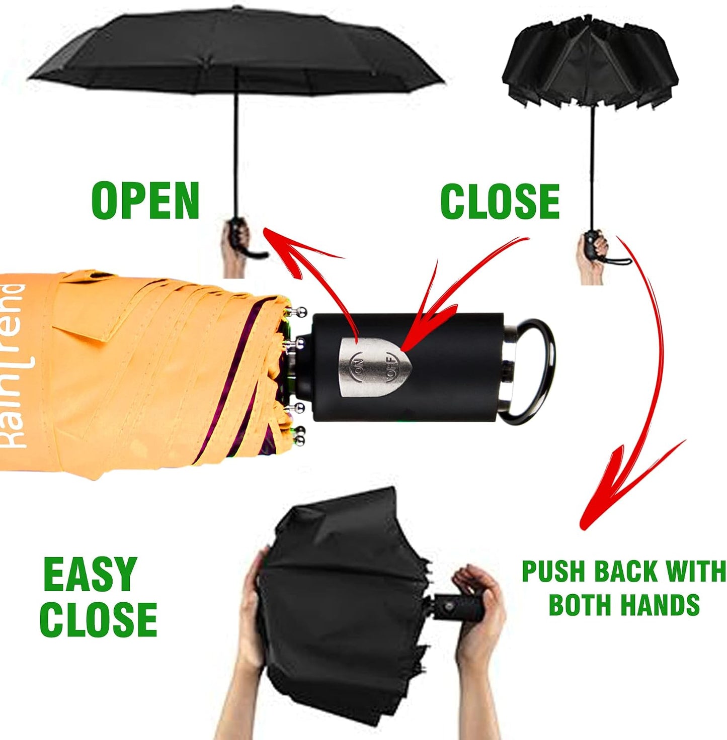 Travel Mini Umbrellas for Rain & Sun UV Protection Compact Folding Automatic Lightweight and Small Сollapsible Windproof Umbrella Women