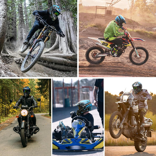 Dirt Bike Helmets Kids Motorcycle Helmet Youth ATV Motocross Full Face Men Women Off-Road Mountain Bike Helmet Adult with(Gloves Goggles Mask) DOT Approved 4Pcs Set