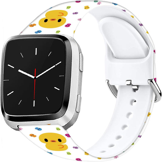 Soft Silicone Watch Bands Compatible with Fitbit Versa 2/Versa/Fitbit Versa Lite/SE Cartoon Band,23mm Cute Floral Pattern Printed Strap Replacement Wristband for Men Women Teens.