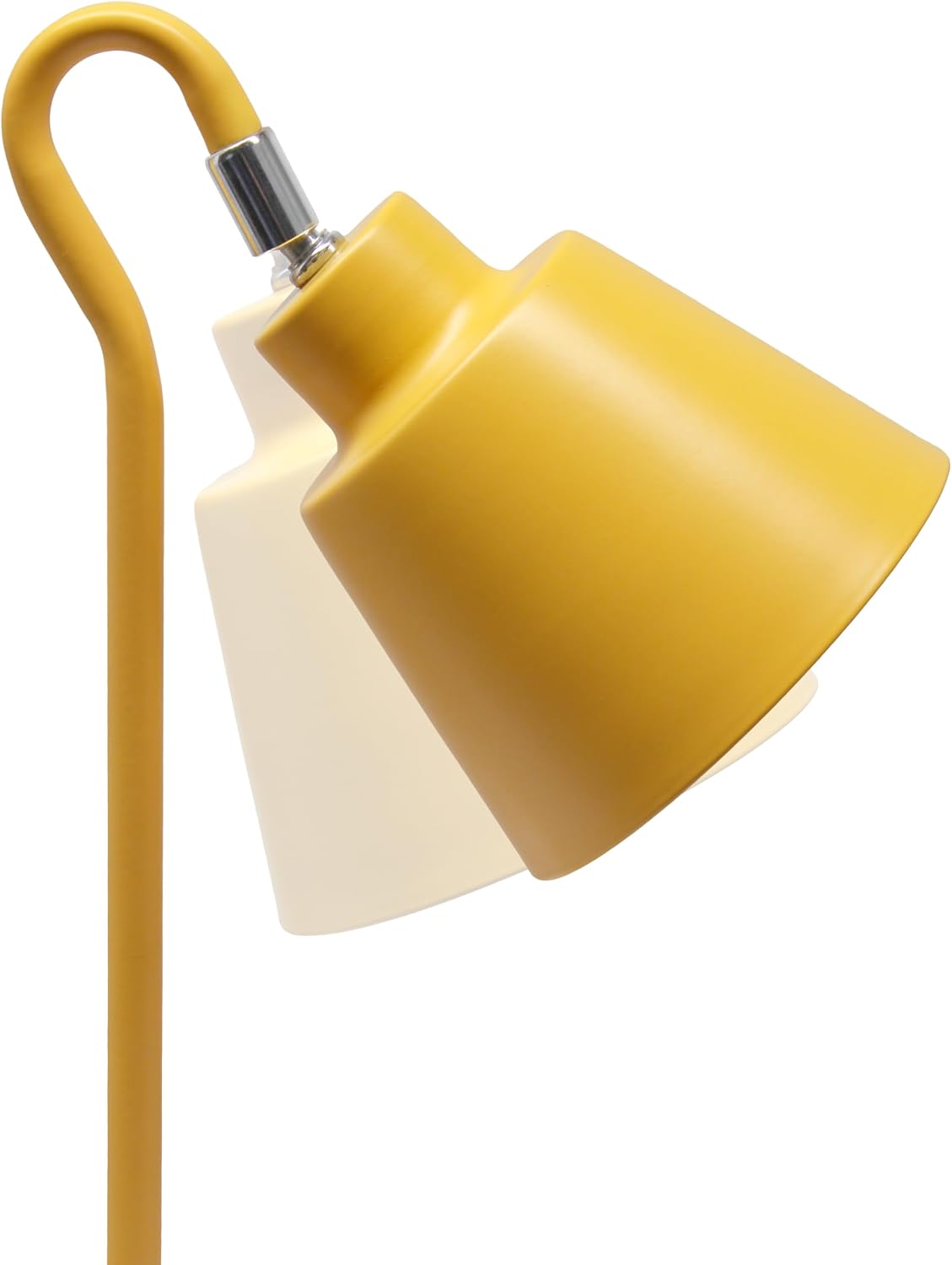 LD1079-YLW 16" Sleek Essentials Metal Looped Desk Task Lamp with Adjustable Shade, for Office, Desk, Nightstand, Dorm, Yellow