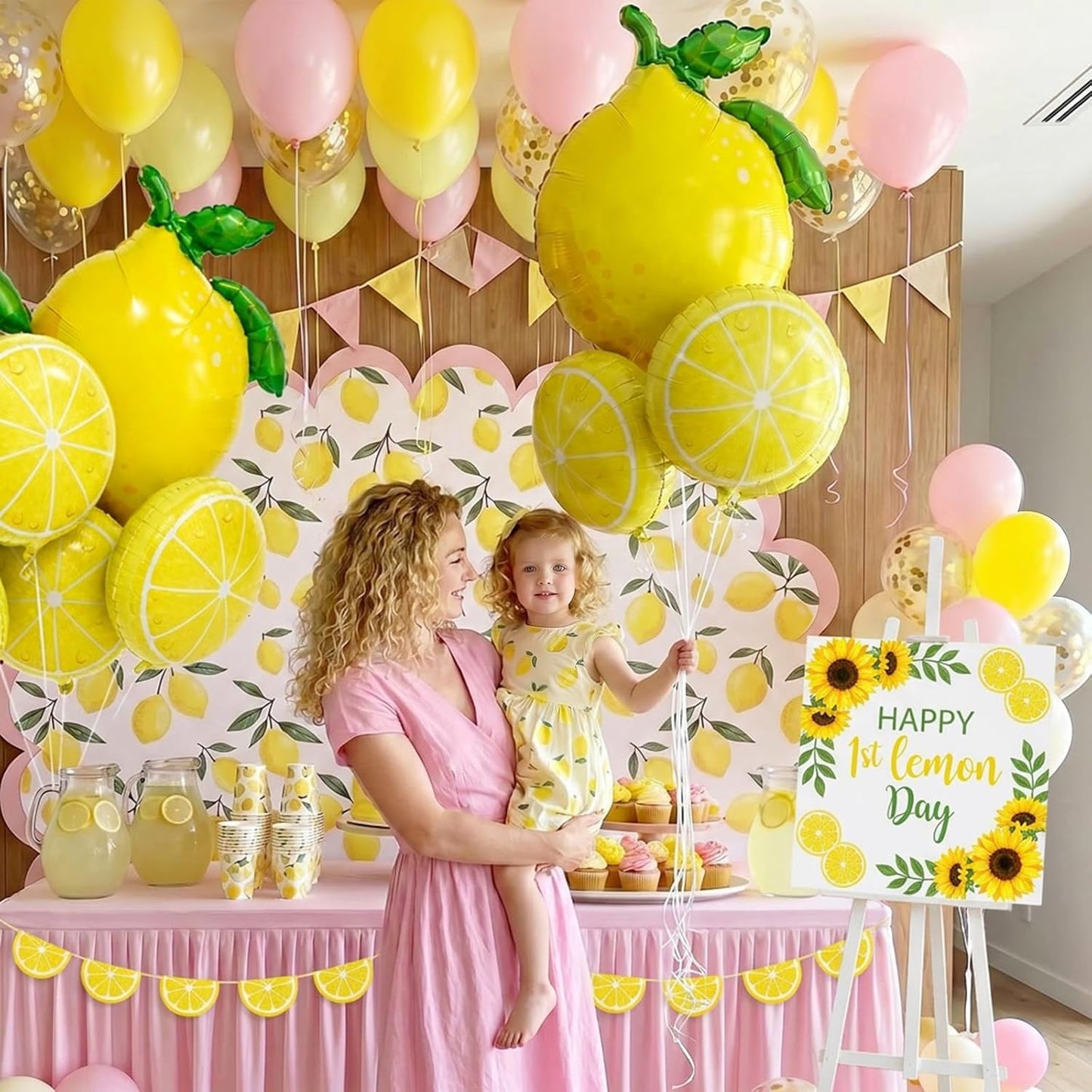 Lemon Balloon Arch Kit Pink and Yellow Balloon Garland Arch Kit with Lemon Foil Balloons Latex Balloons for Summer Lemon Decor Baby Shower Bridal Shower Lemonade Birthday Party Decorations