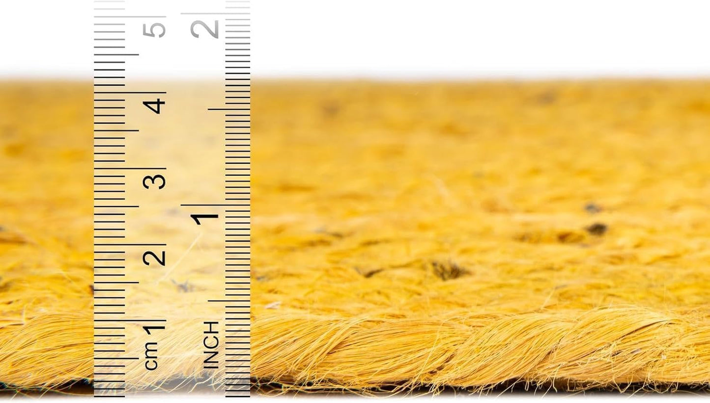 Indian Hand Woven Braided Yellow Color Jute Area Rug, Bohemian Area Rugs, Bedroom, Living Room, Doormat Rug Size - 2' x 3' Oval / 60 cm x 90 cm