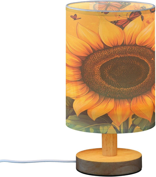 Small Table Lamp for Bedroom Bright Yellow Sunflower Table Lamp Nightstand Lamp for Livingroom Office Reading Working Table Desk