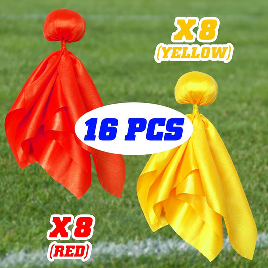 16 Pcs Penalty Flag Football Flags, Challenge Flag, for Referee, Lacrosse, Sports Fan for Football Games Party Accessory Referee Game Party(8 Red, 8 Yellow)