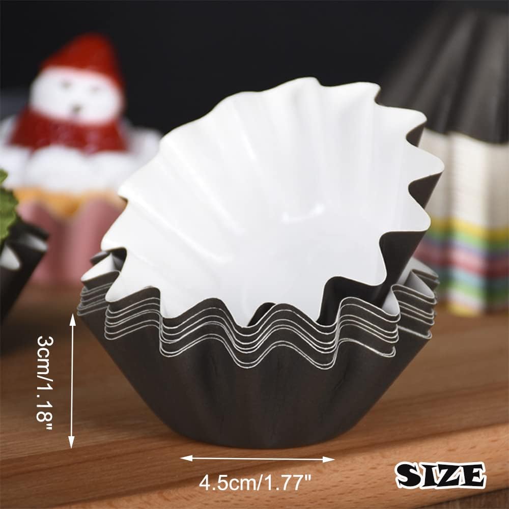 100 PCS Baking Cups Cupcake Liner Flared Brioche Muffin Wrappers (Yellow) | Standard Greaseproof Coated Paper Cup for Wedding Birthday Holiday Party or Baby Shower