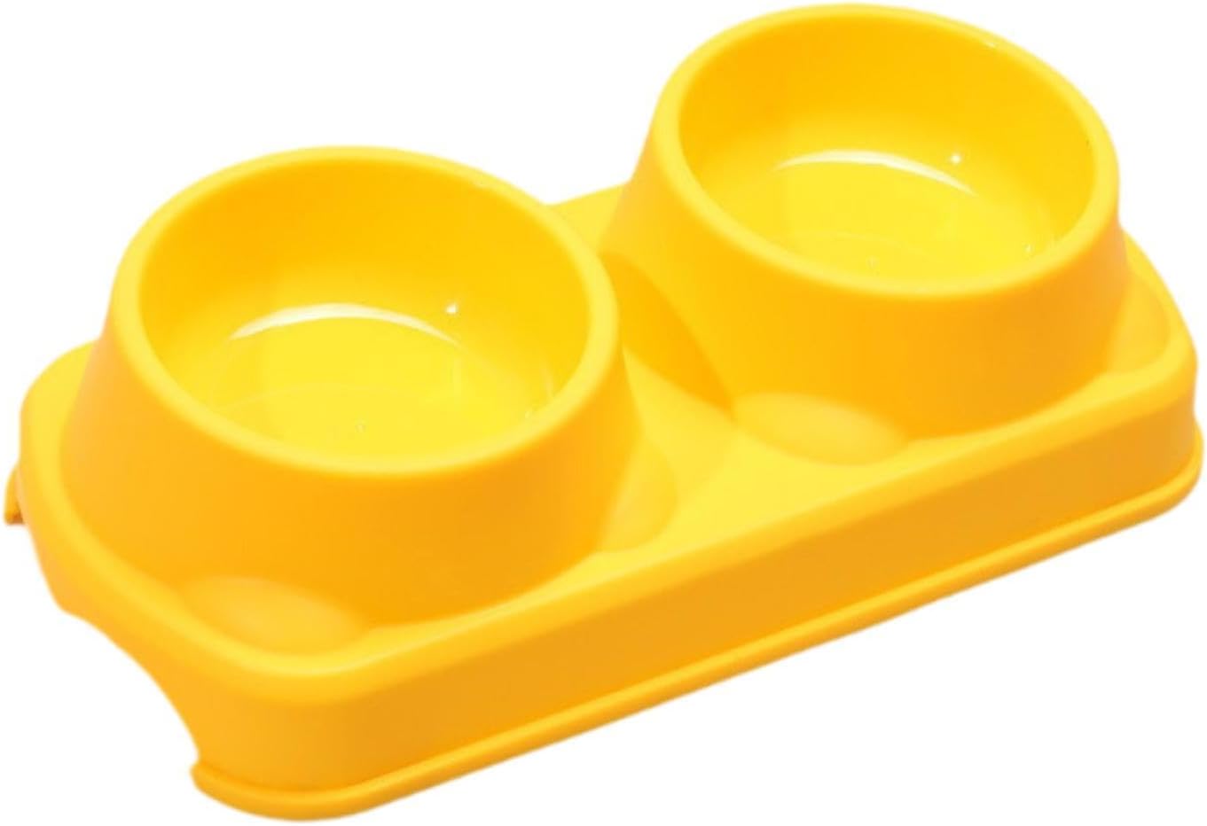 Cat Bowl Pet Feeder Raised Water Dish Feeding Dishes Design Pp Material Suitable for Indoor Cats Small Dogs Living Room Decoration, Yellow