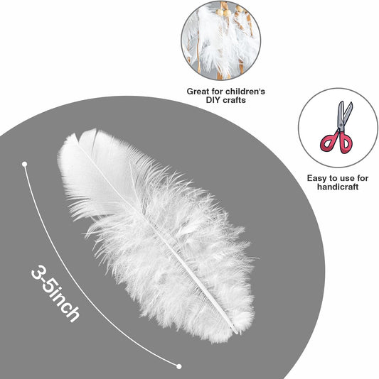 500pcs-Yellow Rooster Feathers 3-5inch Bulk Feathers for Crafts DIY Dream Catcher Supplies(500pcs)