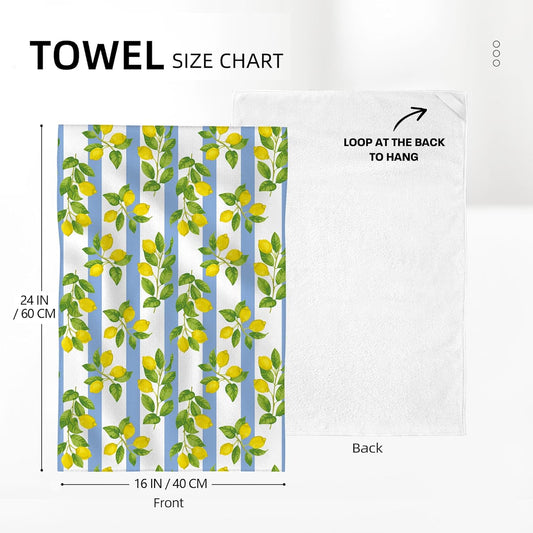 Lemon Kitchen Towels for Summer Kitchen Decor, Decorative Dish Towels Set of 2, Soft Absorbent Yellow Bathroom Hand Towels Tea Towels for Kitchen Drying Farmhourse Decoration