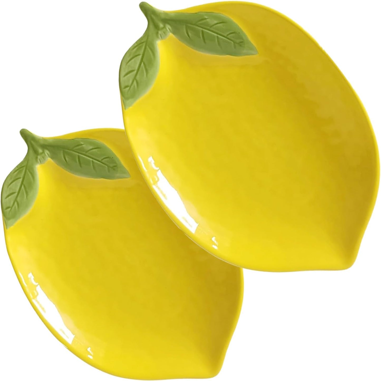 2 PCS Spoon Rests, Ceramic Spoon Rest, Cute Lemon Shaped Spoon Rests, Utensil Rest Spoon Rest Stove Top, Kitchen Cooking Spoon Holder for Counter Ladle Utensil Spatula Tong Rest - Set of 2
