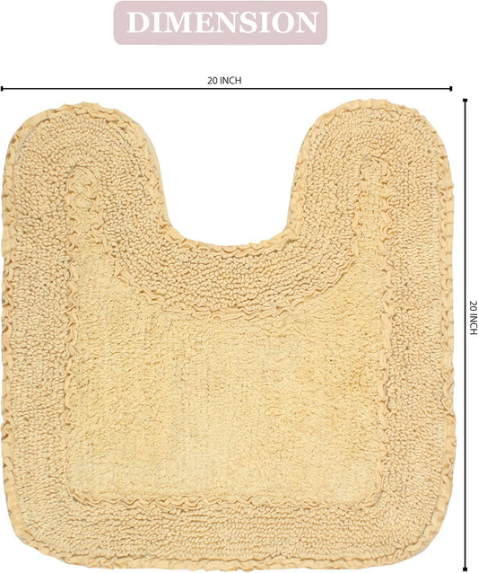 Radiant Collection 100% Cotton Bathroom Rugs Set, Machine Washable Rug, Extra Soft and Absorbent Bath Rug, Kitchen Mat, Bath Mat Set, Bath Floor Mat Non Slip, 20"x20" Contour, Yellow