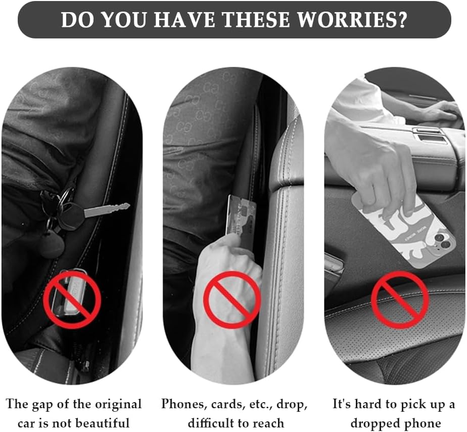 2PCS Car Seat Gap Filler,Super Flexible Car Side Seat Gap Filler CCar interior Accessories,Universal Car Organizer Between Seats for Tightly Filling Seat Gaps (Purple/2PCS)…