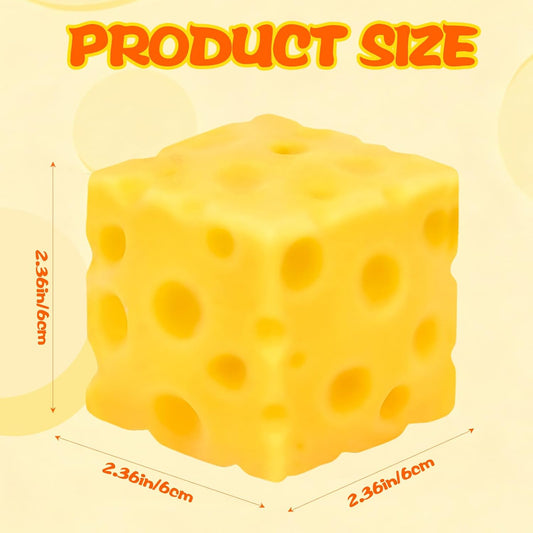 2pcs Cheese Squeeze Toy, 2.36 inch Yellow Cheese Squishy Toy Cube Squishy Stress Relief Cheese Block Slow Rebounding Sensory Focus Fidget Toys for Adults Kids Gifts Home Office School