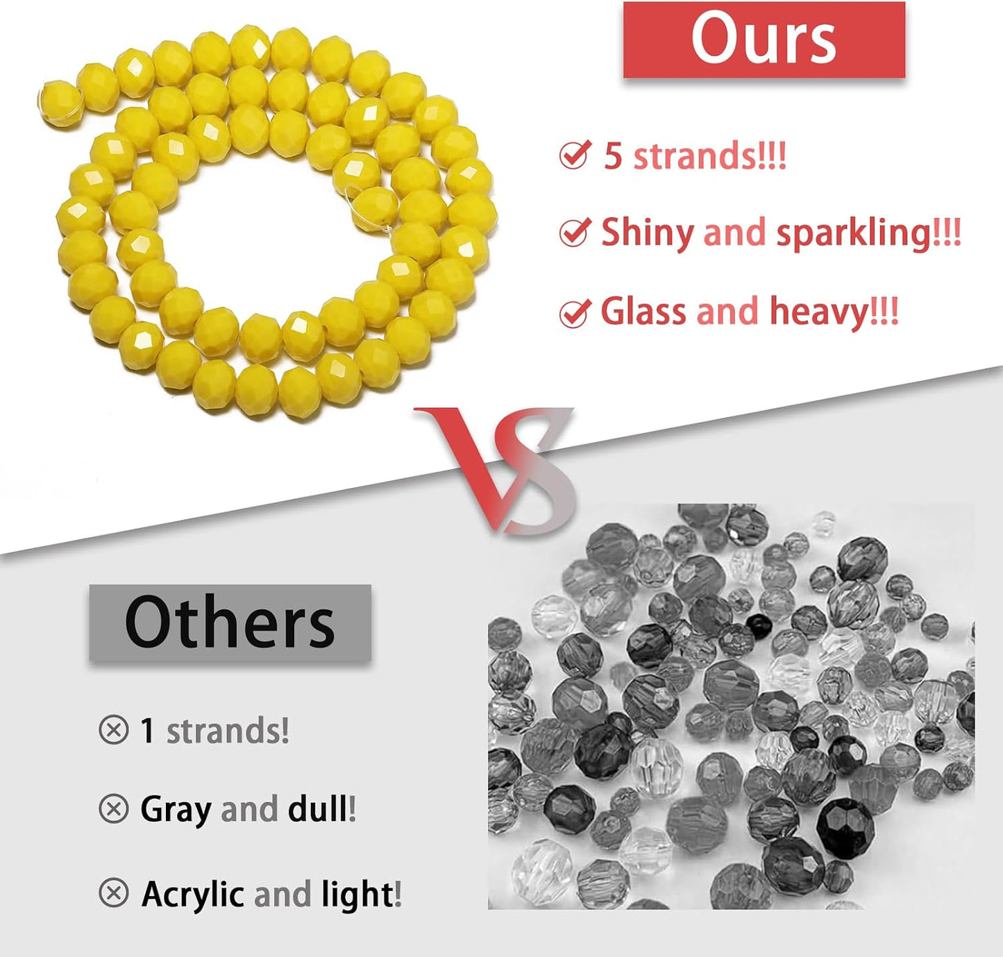 5 Strands 3mm 550PCS Yellow Crystal Beads, Porcelain Jade Glass Beads for Jewelry Making, Gemstone for Necklace Earring, Arts and Crafts,DIY, and Craft Supplies