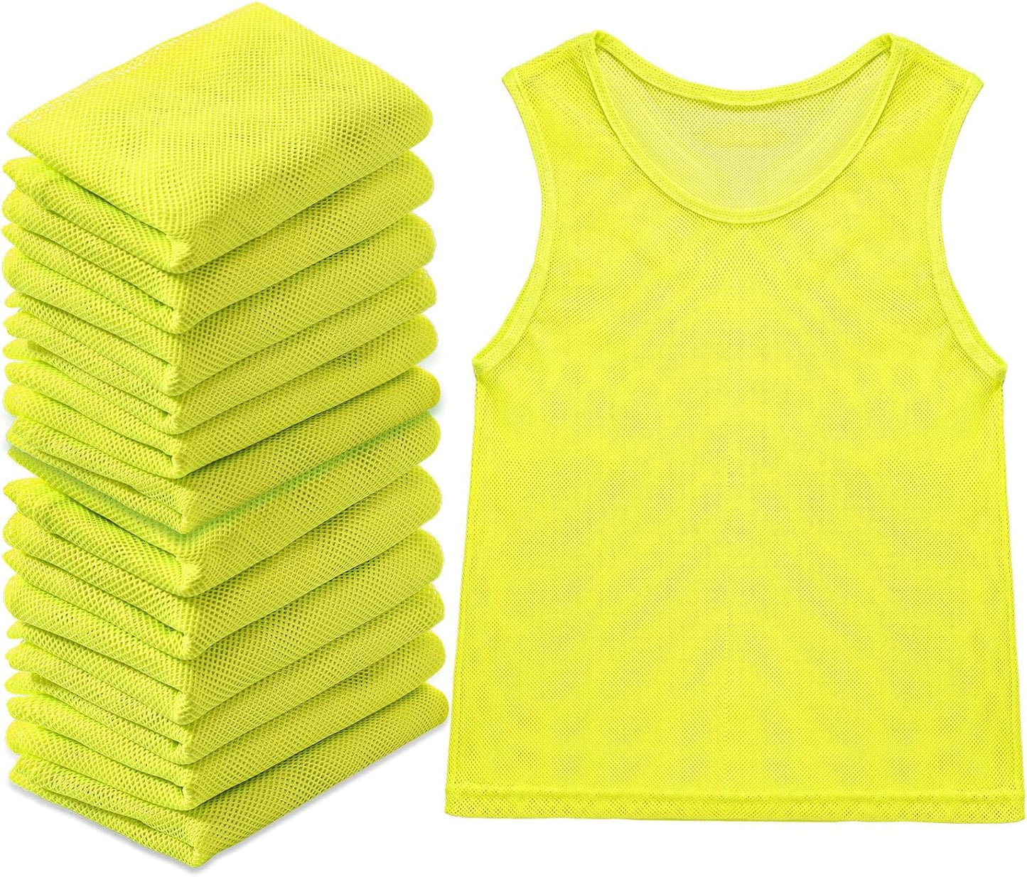 12 Pcs Soccer Pinnies Pennies Jersey Scrimmage Vest Sports Practice Jersey Mesh Basketball Vest for Youth Adult Kids